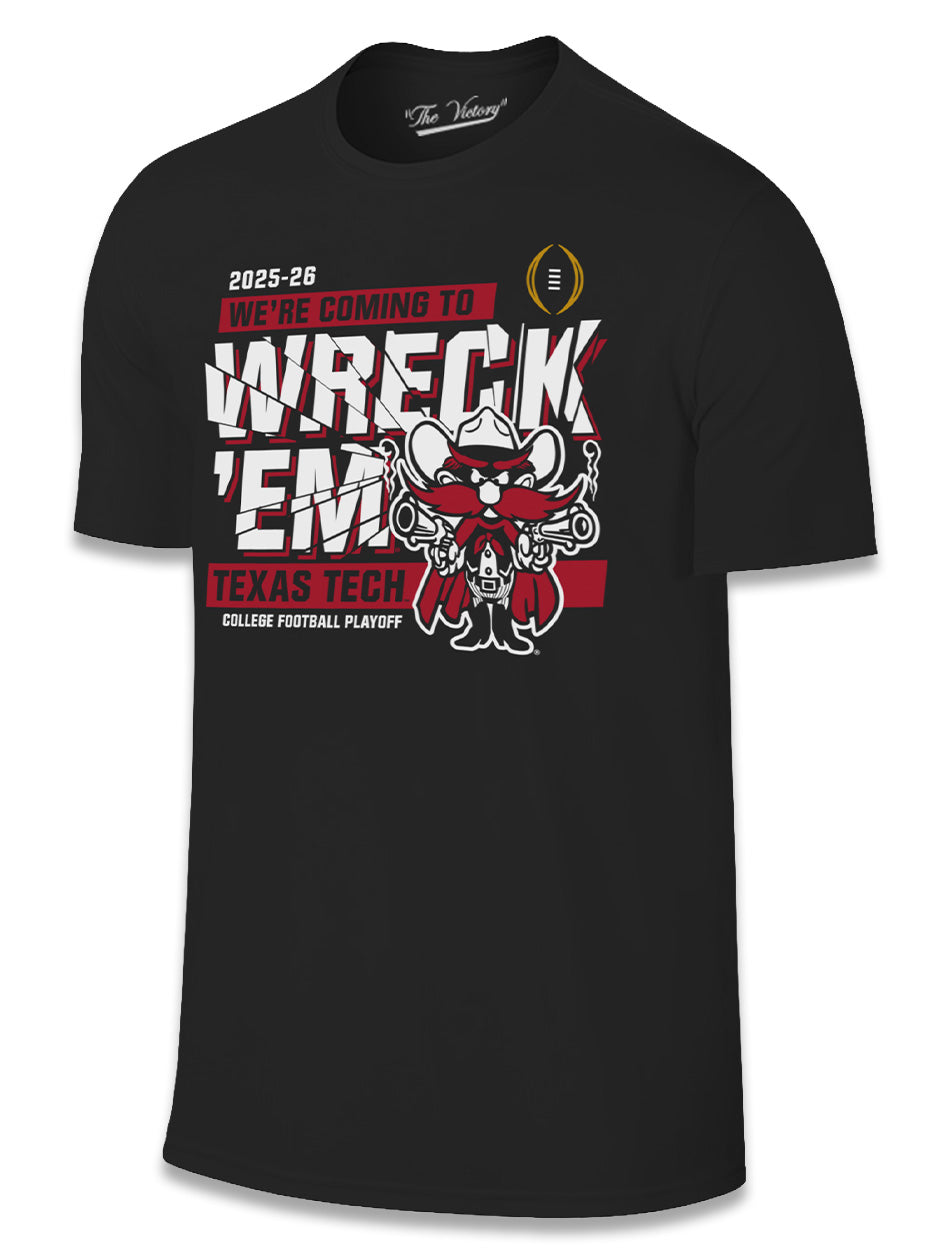 Texas Tech Big 12 CHAMPS - T-Shirt - Wreck'Em Shatter - BLACK