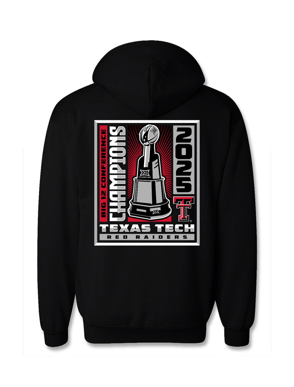 Texas Tech Big 12 CHAMPS - Youth Hood - Winner Win Trophy - BLACK