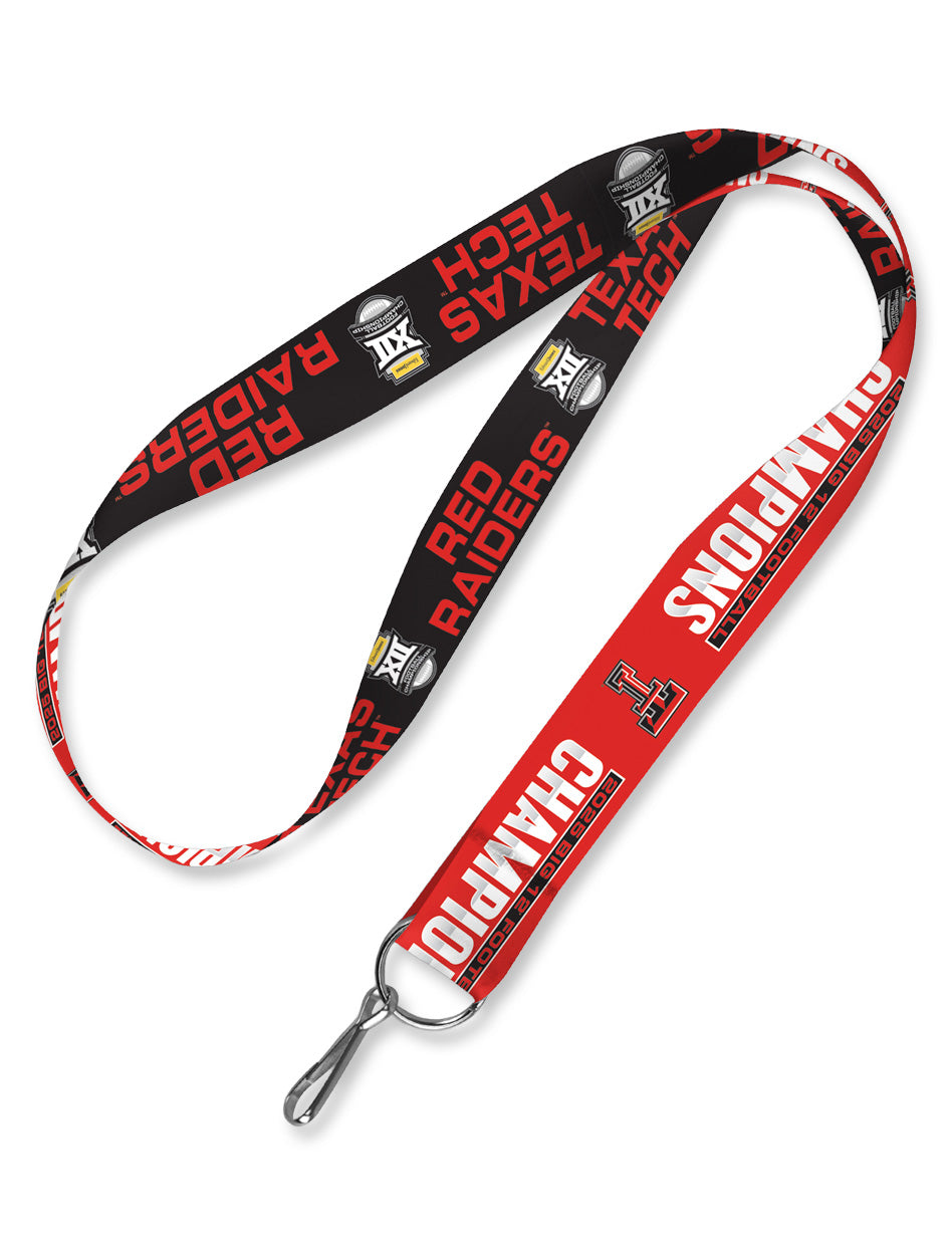 Texas Tech Big 12 CHAMPS Double Sided Lanyard