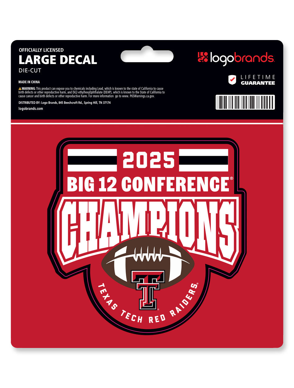 Texas Tech Big 12 CHAMPS Large Decal Sheet