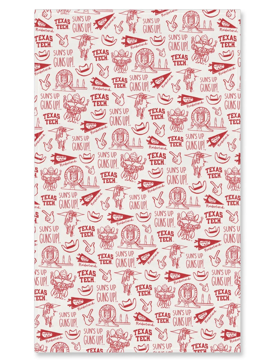 Texas Tech "Campus Landmarks" Cotton Tea Towel