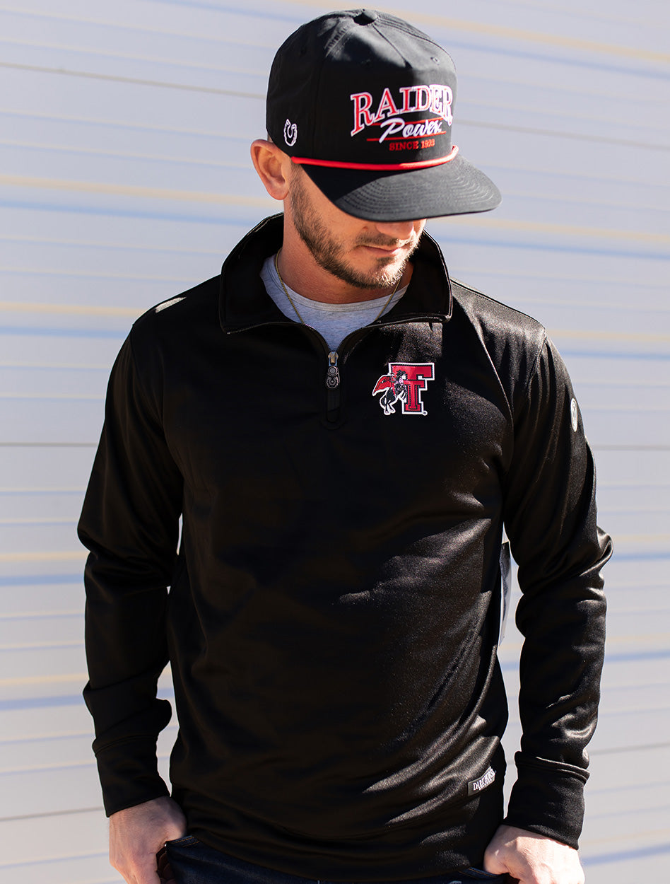 Texas Tech Dark Horse Essentials "Throwback Rearing Rider" 3.0 Quarter-Zip Pullover