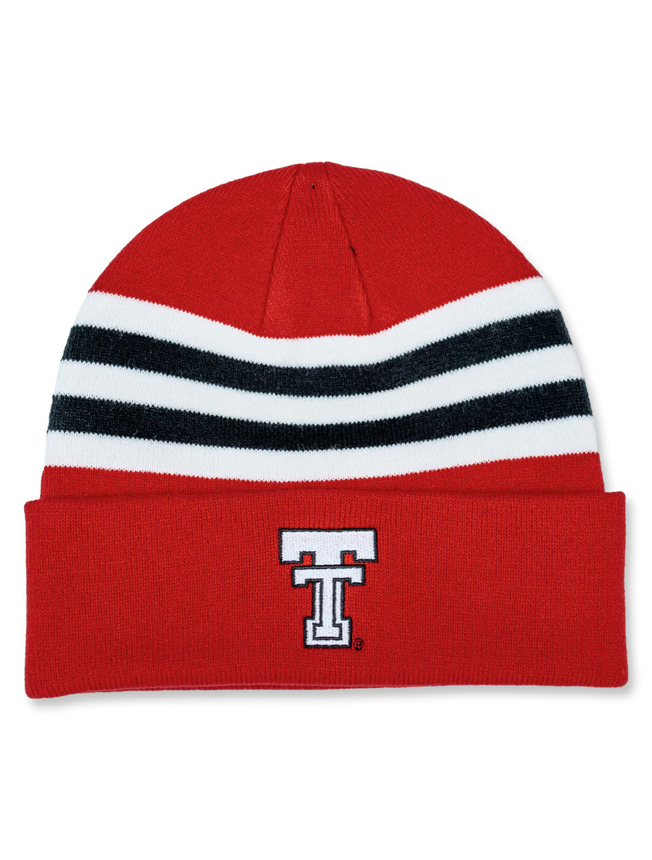 Texas Tech Dark Horse "Multi Stripe" Red Beanie
