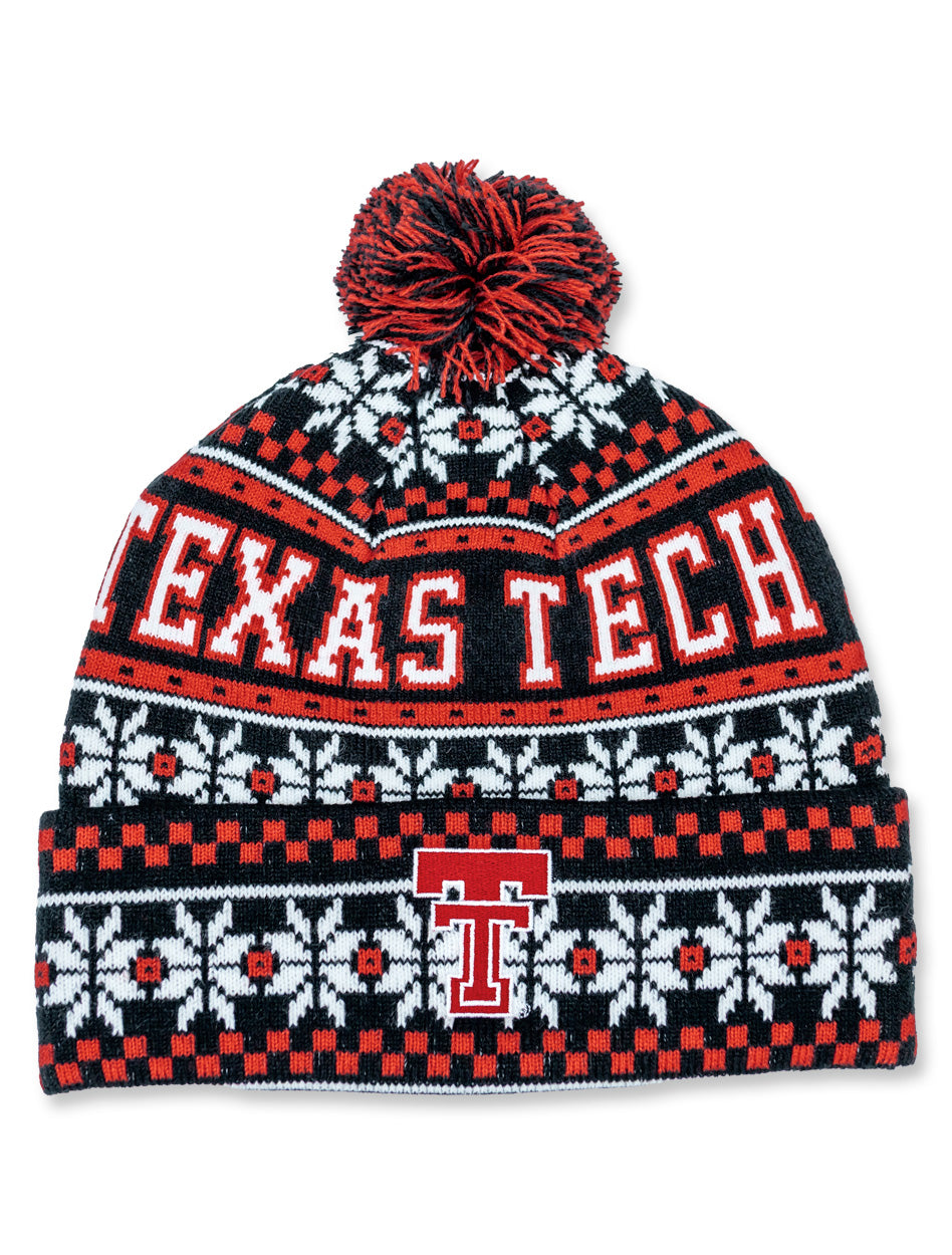 Texas Tech Dark Horse "Wonderland" Pom Black Beanie