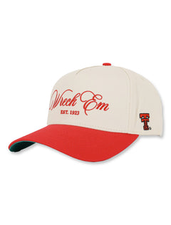 Texas Tech Dark Horse "Wreck 'Em Script" Ivory Snapback Cap