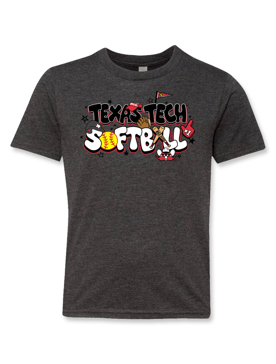 Texas Tech "Double Bubble" Softball Youth T-Shirt