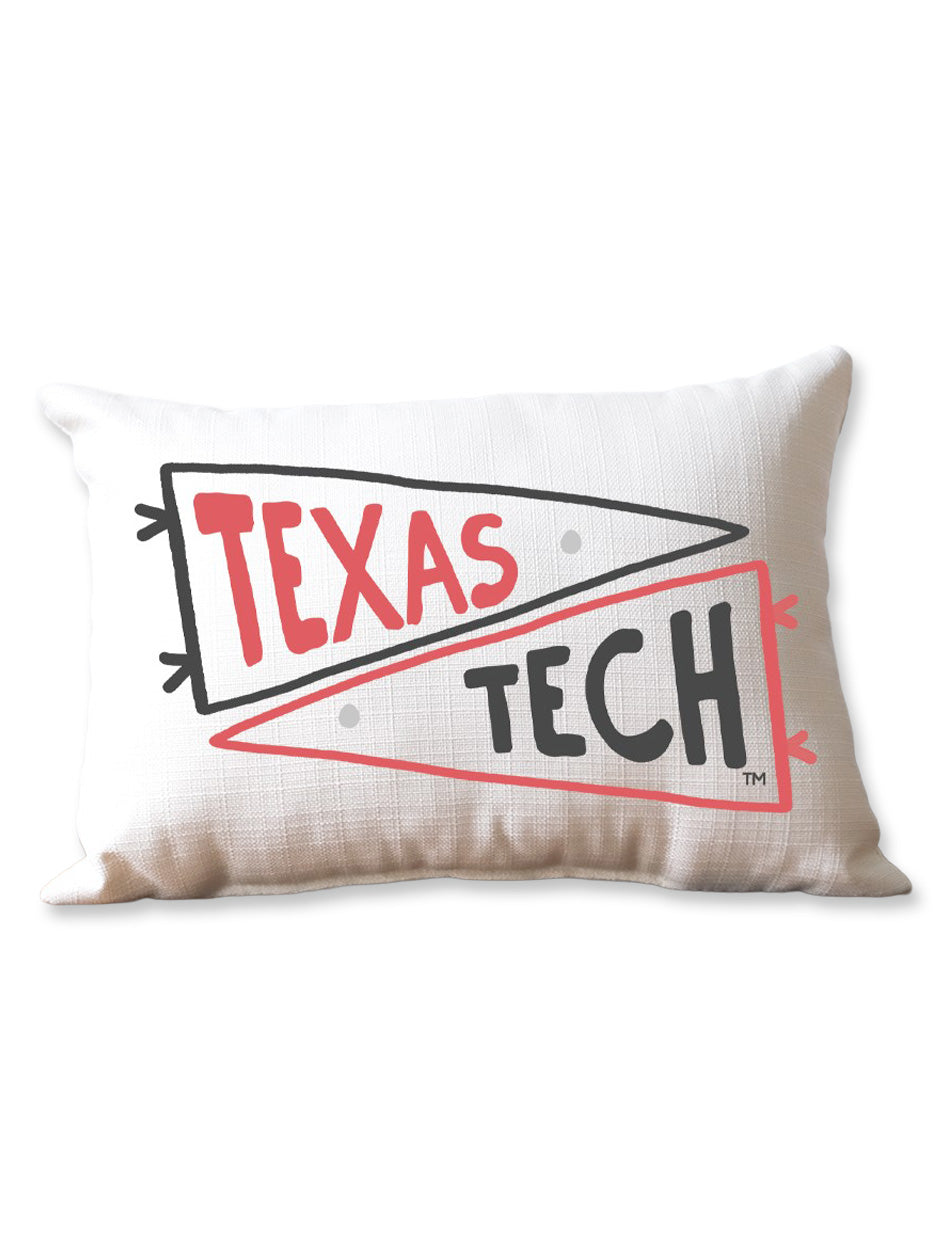 Texas Tech Double Collegiate Pennant Pillow with Piping