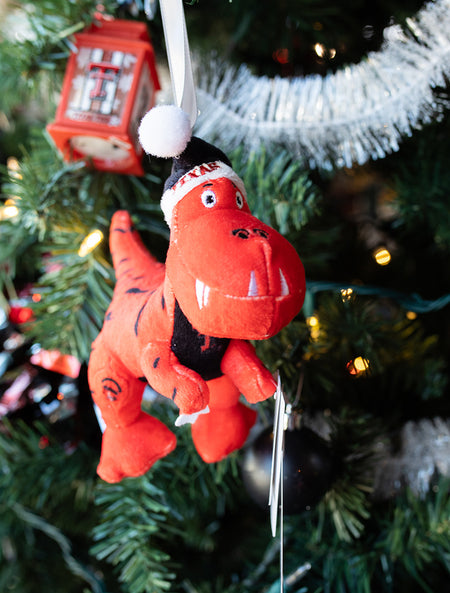 Texas Tech Double T 6.5" Plush Dino Christmas Ornament