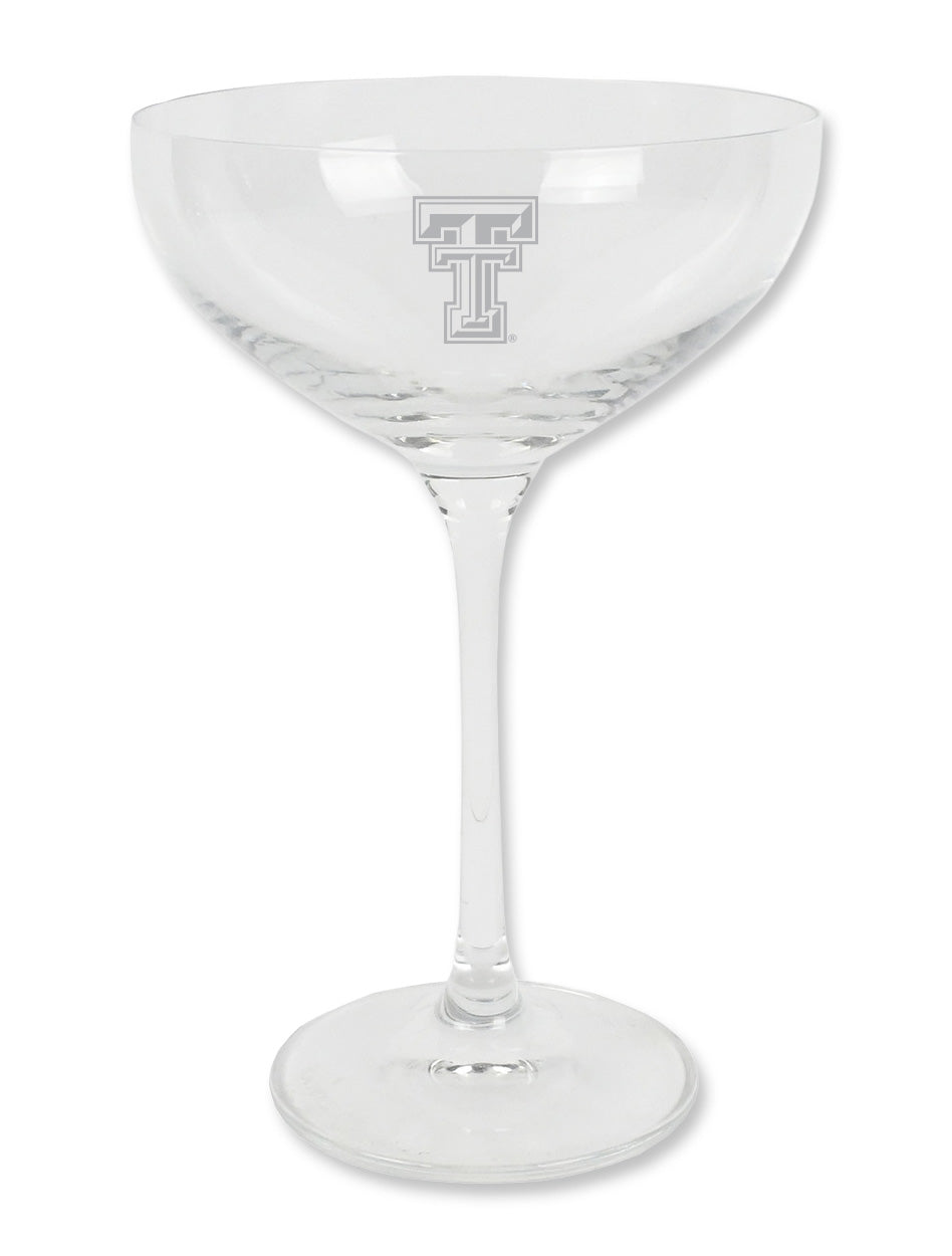 Texas Tech Drinkware
Texas Tech BarwareTexas Tech coupe glass
Texas Tech etched glassware
Double T cocktail glass
Texas Tech wedding barware
College team coupe glass
Texas Tech alumni gift glass
Texas Tech special occasion drinkware