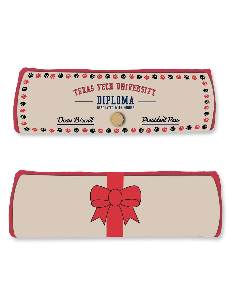 Texas Tech Double T " Diploma" Squeeky Dog Toy