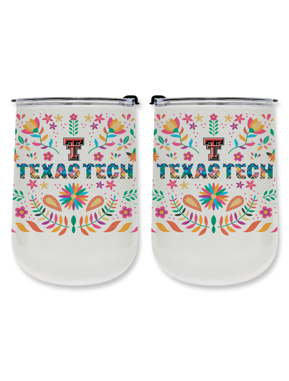 Texas Tech Double T "Festival" 18oz Double Walled Stemless Wine Glass