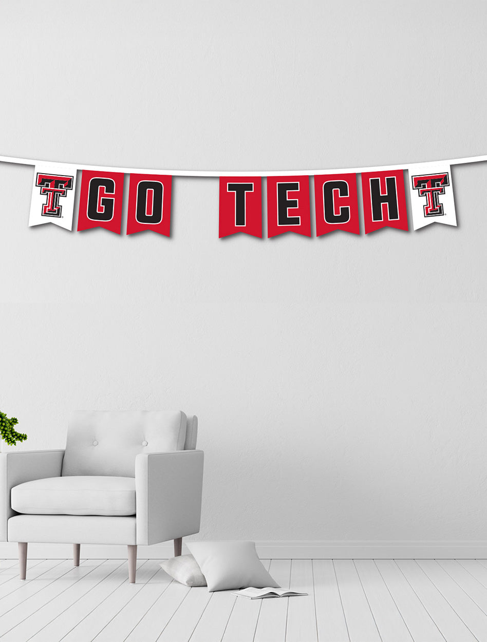 Texas Tech Double T "GO TECH" String of Pennants
