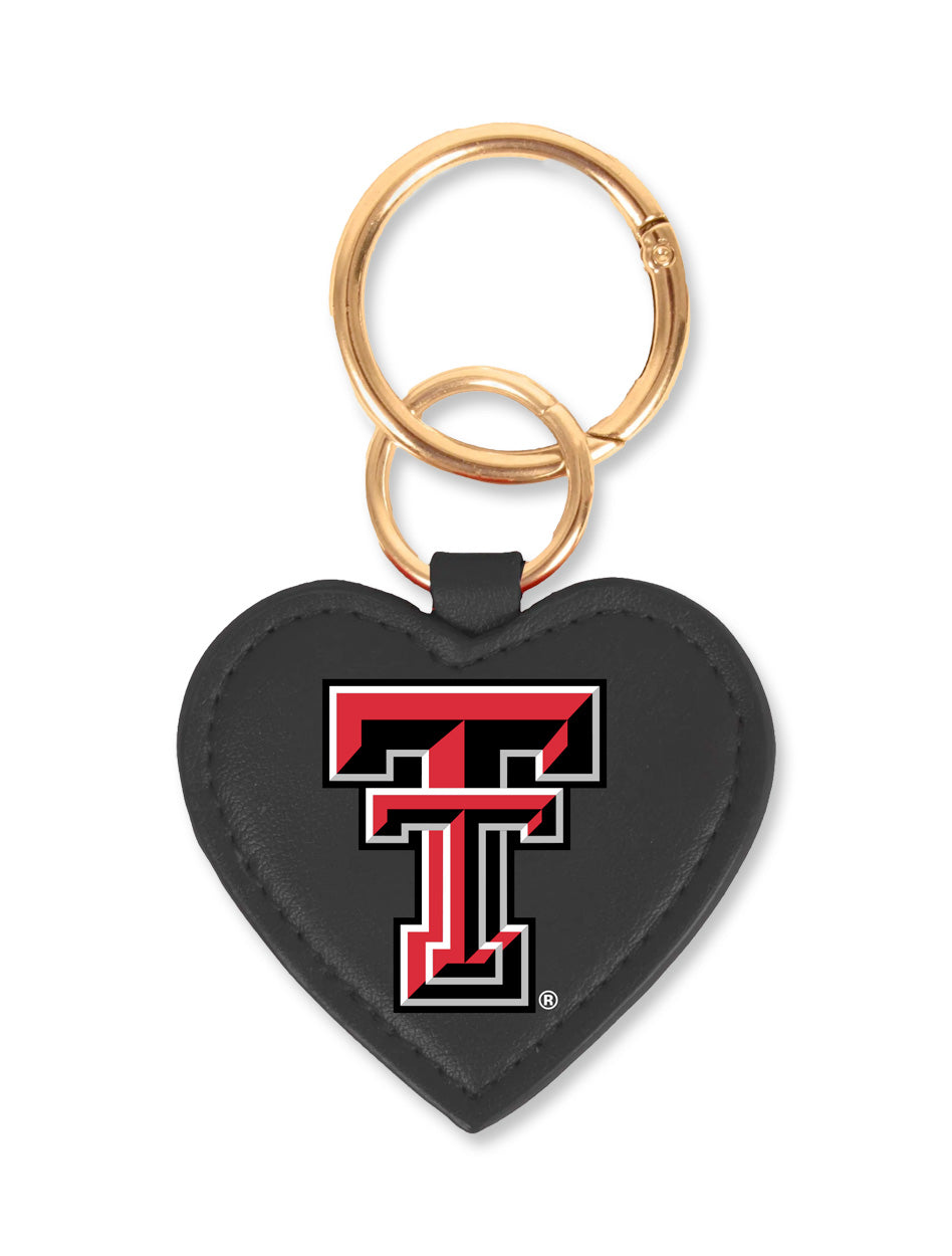 Texas Tech Double T Heart Charm on "Clara" Clear Purse
