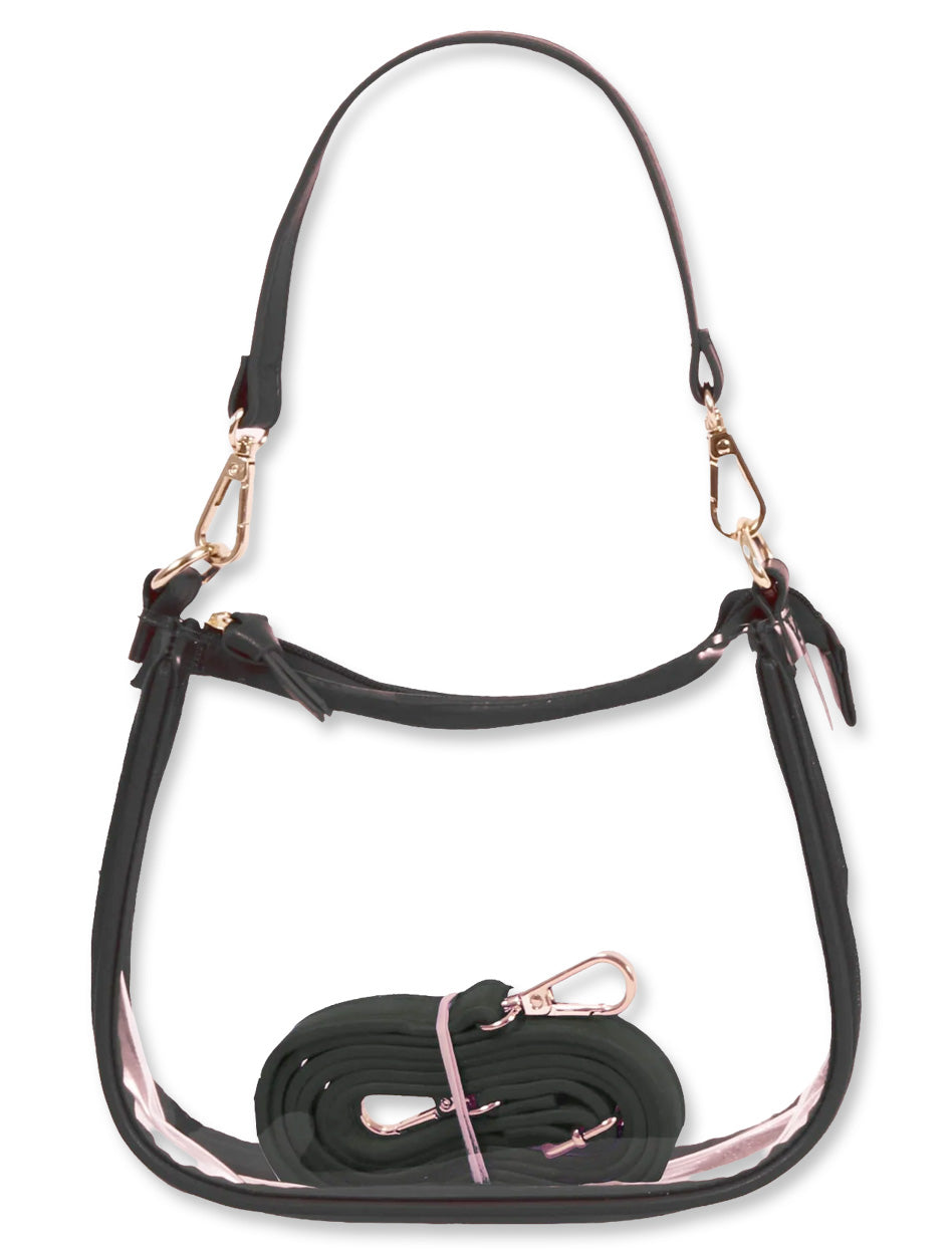 Texas Tech Double T Heart Charm on "Clara" Clear Purse