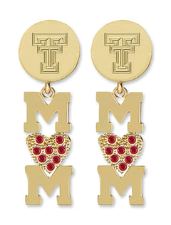Texas Tech Double T "Mom" Dangle Earrings