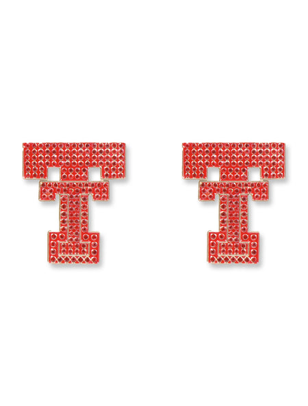 Texas Tech Double T "Pave" Stud Earrings