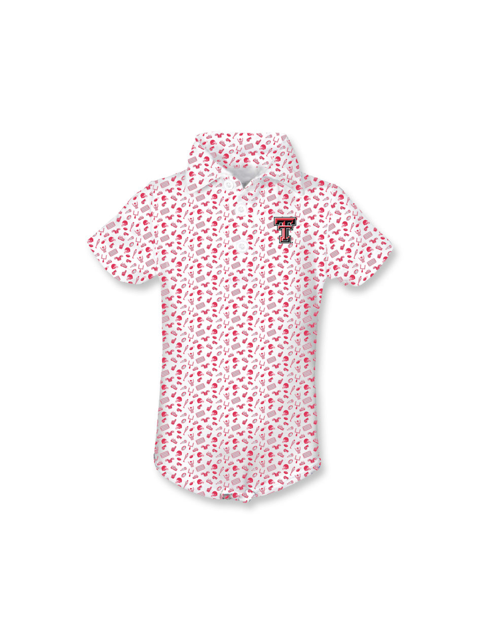 Texas Tech KIDS
Texas Tech InfantsTexas Tech infant onesie
Texas Tech football baby outfit
Texas Tech Double T baby onesie
Texas Tech newborn apparel
Texas Tech infant game day outfit
Red Raiders infant bodysuit
Texas Tech collared onesie
Texas Tech baby shower gift