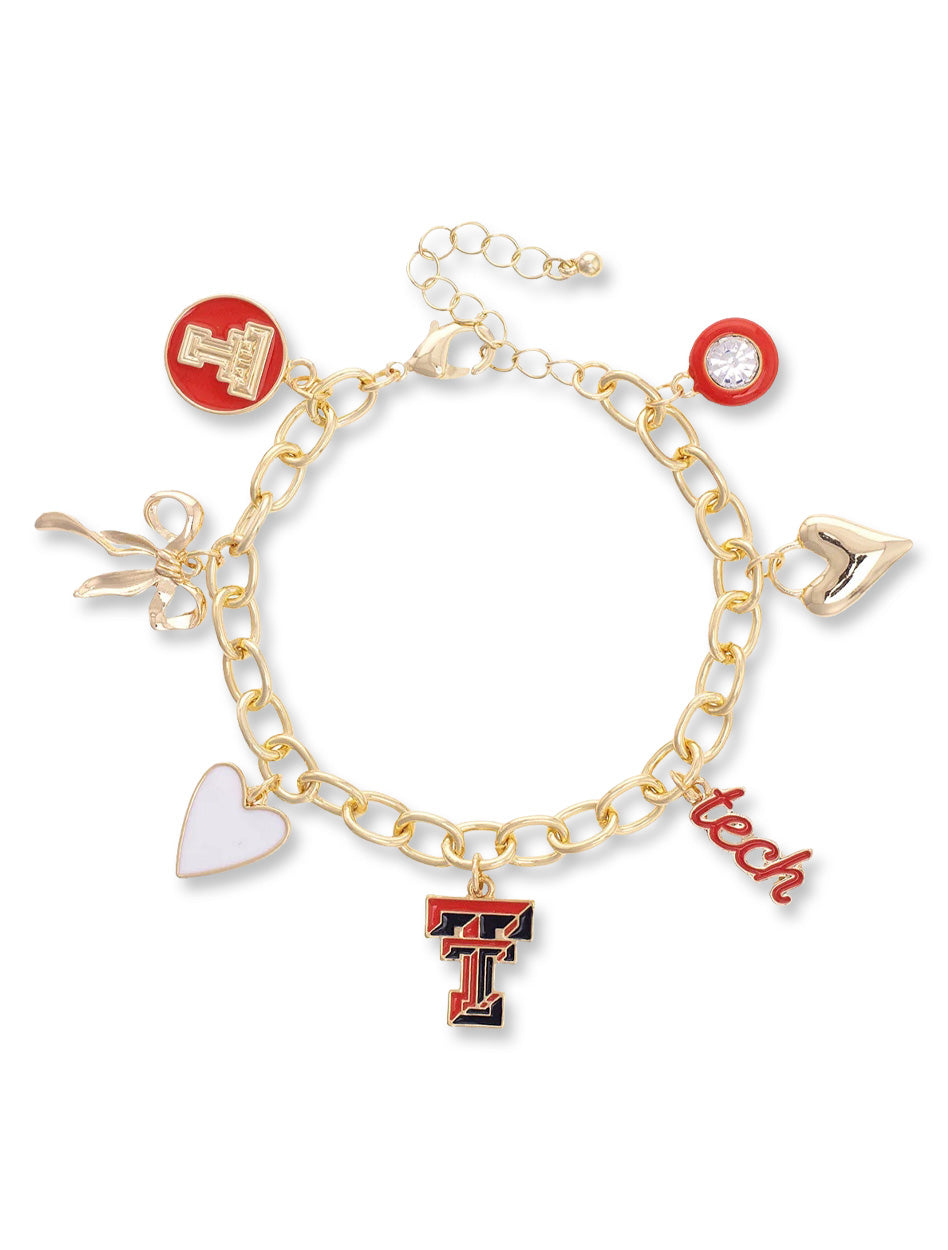 Texas Tech charm bracelet, Red Raiders bracelet, Texas Tech jewelry, Texas Tech enamel bracelet, Texas Tech gold charm bracelet, Double T charm bracelet, Texas Tech women’s bracelet, Texas Tech 
Texas Tech Women's Clothing
Texas Tech ACCESSORIES
Texas Tech Women's Accessories
Texa.ashion jewelry, Red Raiders accessories, Texas Tech fan jewelry, Texas Tech game day bracelet, Texas Tech gift idea, Texas Tech logo bracelet, Red Raiders gold bracelet, Texas Tech alumni jewelry, Texas Tech spirit wear accessory.