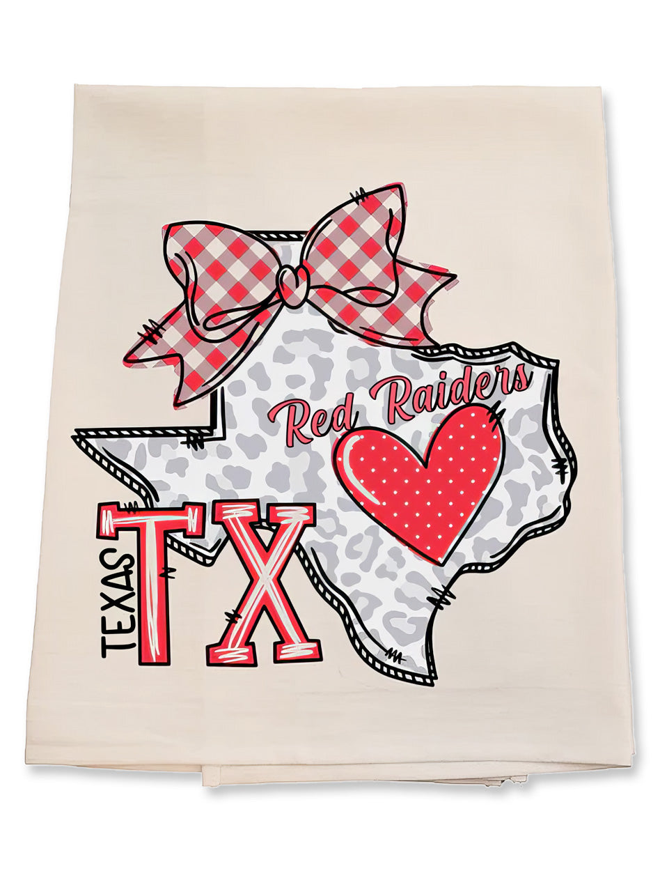 Texas Tech "Heart of Lubbock" Tea Towel