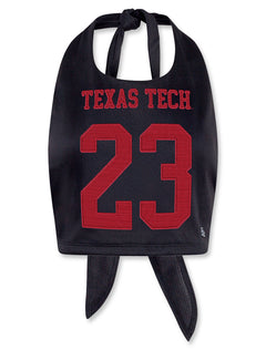 Texas Tech halter top, jersey tube top Texas Tech, women’s Texas Tech game day outfit, Red Raiders #23 crop top, college football halter, Texas Tech mesh top, TTU tailgate fashion