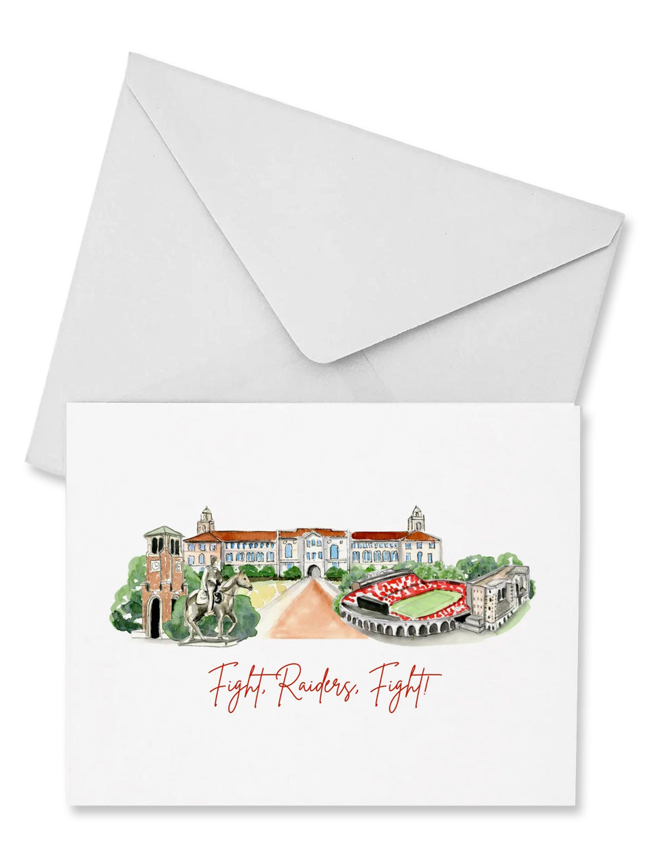 Texas Tech GIFTS
Texas Tech Office Supplies
Student Essentials
Texas Tech greeting card

Texas Tech Fight Raiders Fight card

Texas Tech stationery

Red Raiders greeting card

Texas Tech note card

Texas Tech thank you card

Texas Tech gameday card

Raiderland stationery

Texas Tech collectible card

Texas Tech art card

Texas Tech campus greeting card

Texas Tech graduation card

Texas Tech fan gift

Texas Tech alumni stationery

TTU greeting card

Texas Tech Raider Red card