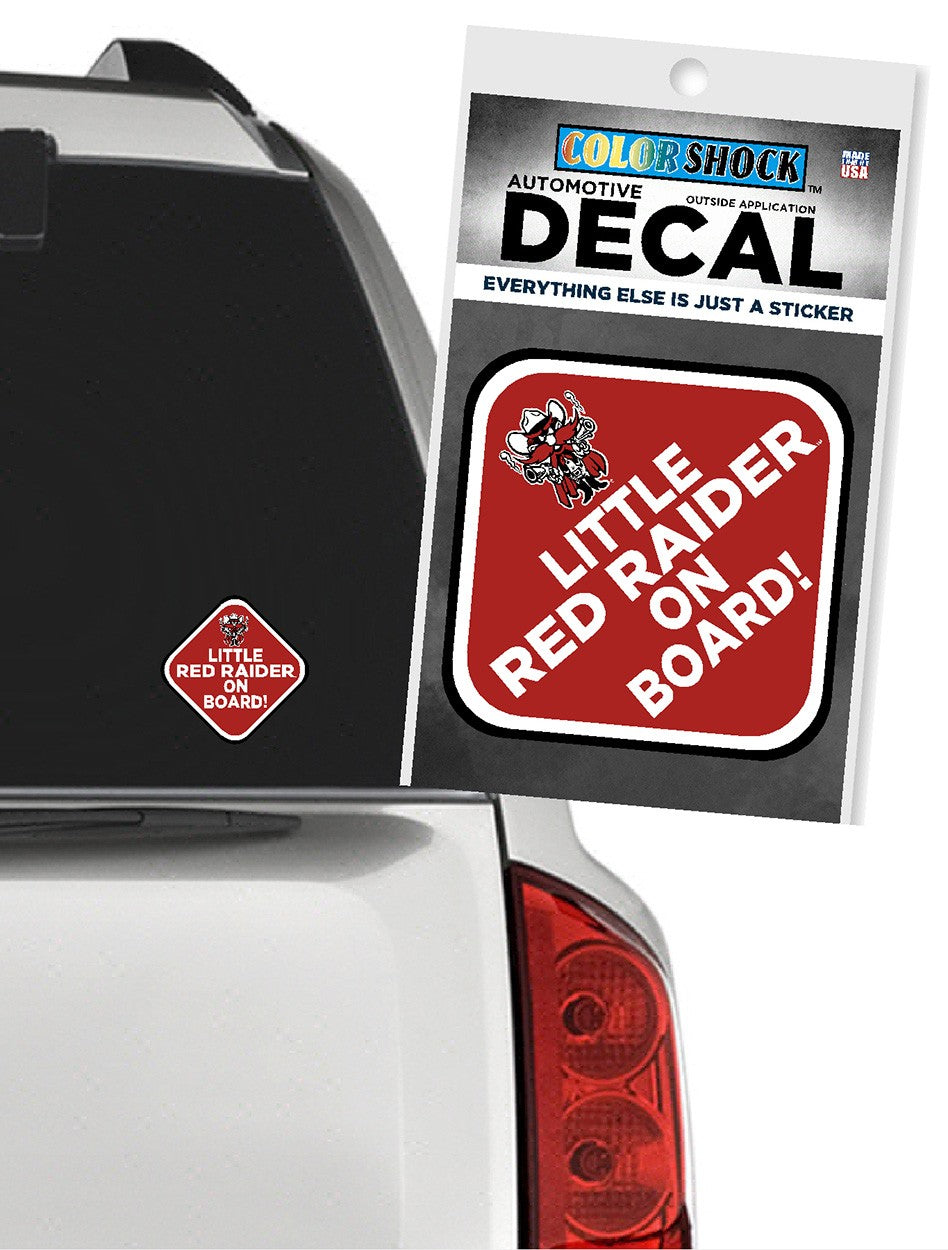 Texas Tech baby on board decal
Little Red Raider car sticker
Texas Tech car decal for parents
Raider Red on board decal
Texas Tech baby gift
Texas Tech family accessories
Texas Tech automotive sticker
Texas Tech alumni car gear