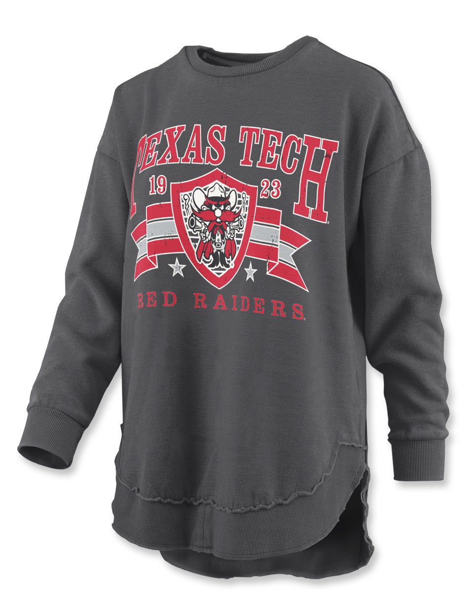 Texas Tech Press Box "Windsor" Poncho Longsleeve Vitange Fleece