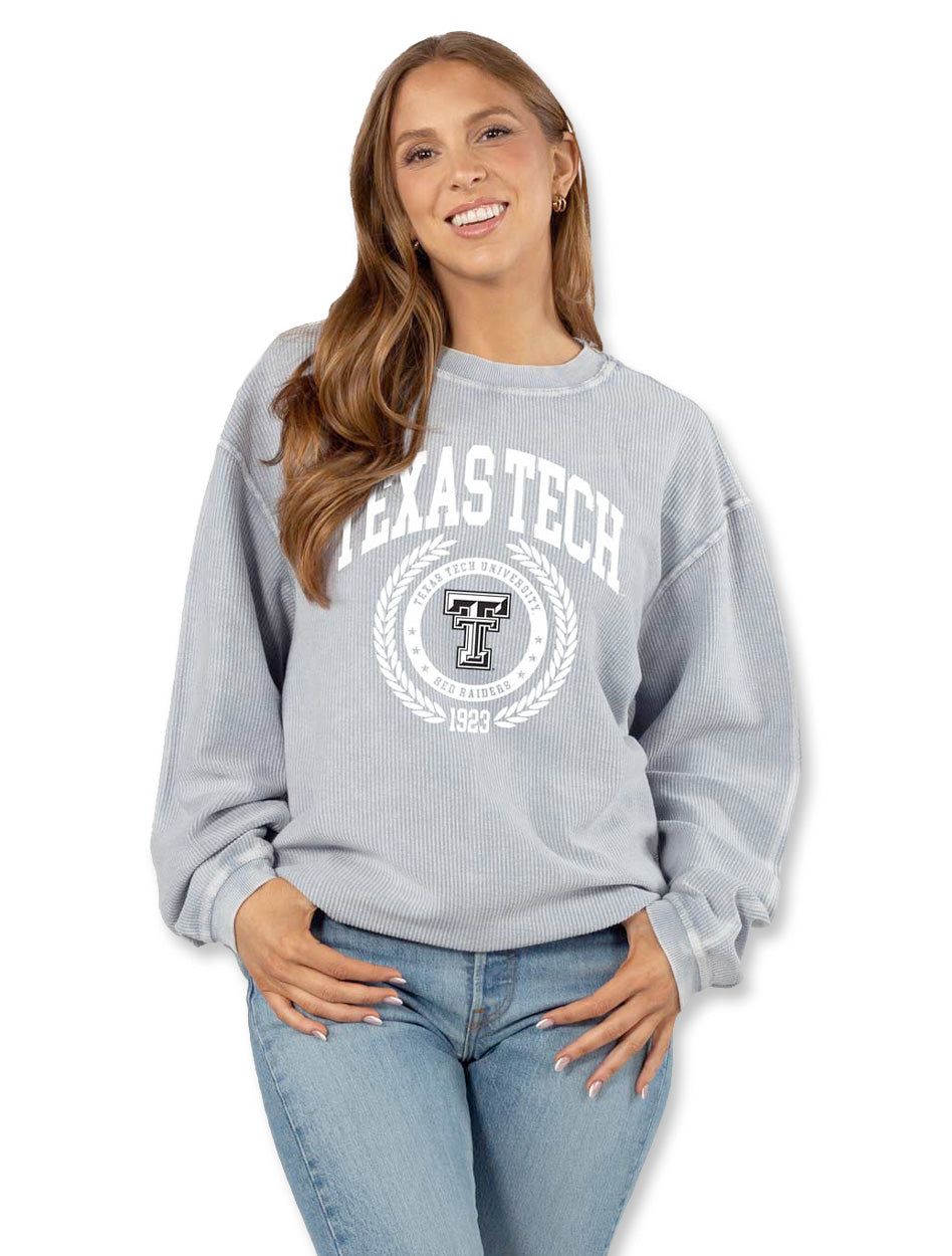 Texas Tech "Professor" Corded Crew Sweatshirt