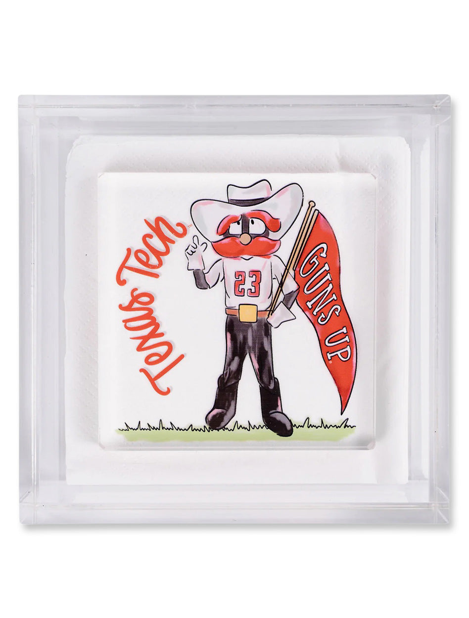 Texas Tech GIFTS
Texas Tech HOME & OFFICE
Home & Office DecorTexas Tech napkin holder

Texas Tech acrylic napkin holder

Raider Red napkin holder

Texas Tech Guns Up napkin set

Texas Tech game day tableware

Texas Tech kitchen accessories

Texas Tech tailgate napkin holder

Texas Tech party supplies

Red Raiders napkin holder with napkins

Texas Tech home and dining décor