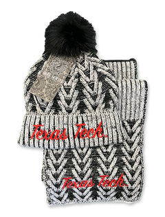 Texas Tech Script Scarf and Beanie Set