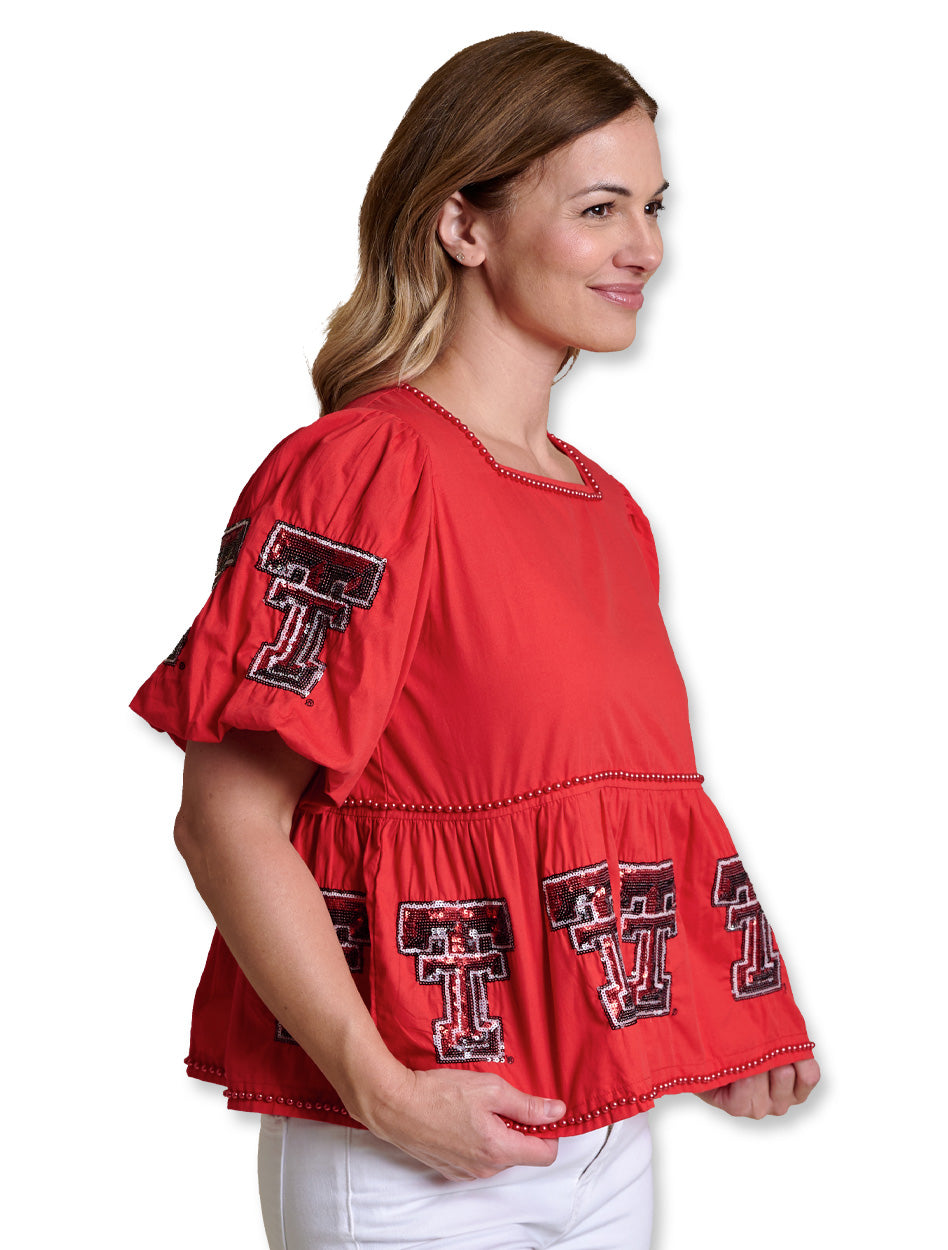 Texas Tech Women's Clothing
Texas Tech Women's Fashion Tops
Texas Tech New Products
Weberous For DevelopmentTexas Tech Stewart Simmons top, Red Raiders women's apparel, Texas Tech peplum top, puff sleeve top, collegiate women's fashion, Texas Tech game day outfit, Red Raider fan gear, Stewart Simmons Texas Tech clothing, stylish Red Raiders top, Texas Tech casual top