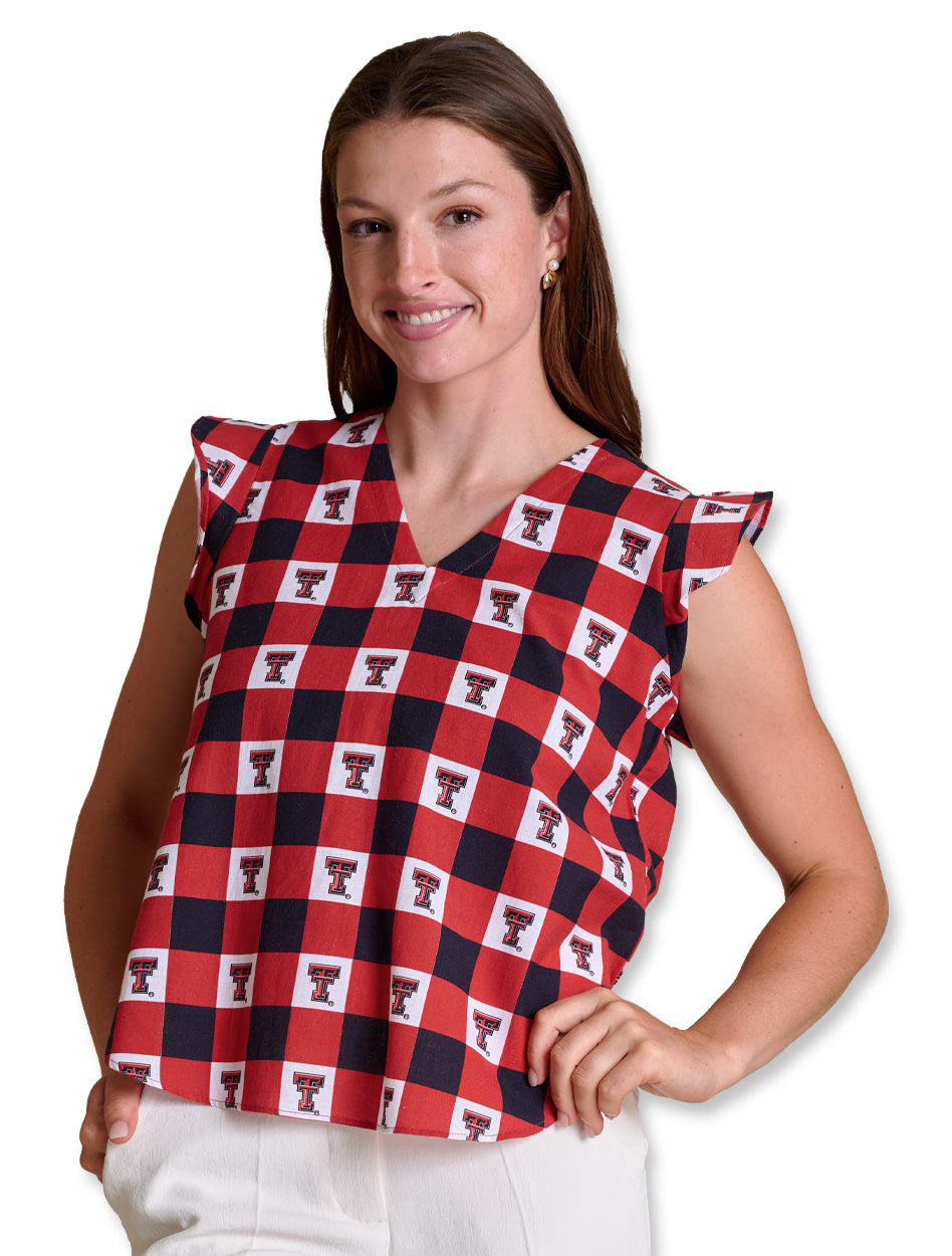 Texas Tech Women's Clothing
Texas Tech Women's Fashion Tops
Texas Tech New Products
Stewart Simmons gingham tank, Texas Tech women’s ruffle tank, Red Raiders game day top, Texas Tech gingham blouse, Stewart Simmons Texas Tech apparel, Texas Tech sleeveless ruffle top, Texas Tech women’s gingham shirt, Red Raiders stylish game day wear, Texas Tech summer tank, official Texas Tech women’s clothing.