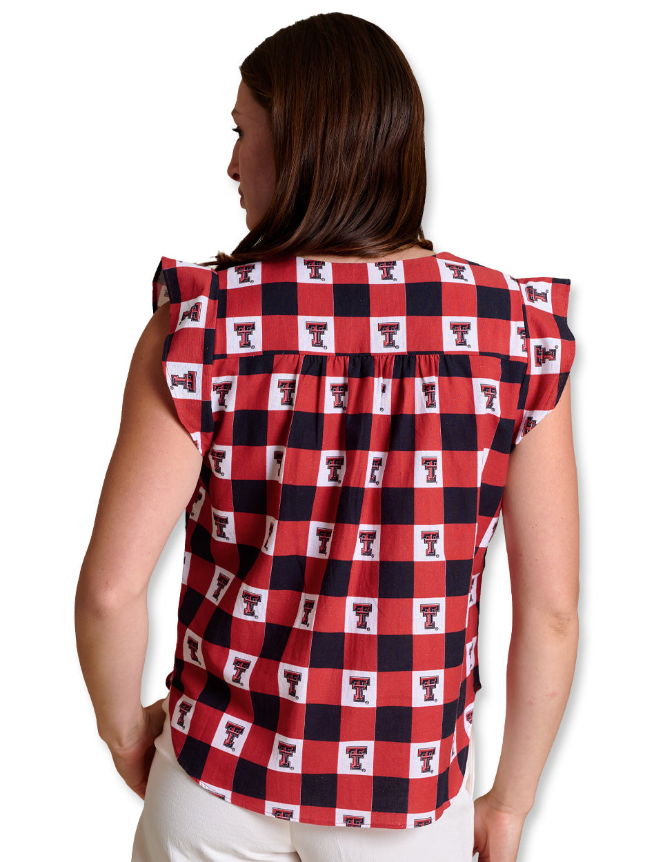 Texas Tech Women's Clothing
Texas Tech Women's Fashion Tops
Texas Tech New Products
Stewart Simmons gingham tank, Texas Tech women’s ruffle tank, Red Raiders game day top, Texas Tech gingham blouse, Stewart Simmons Texas Tech apparel, Texas Tech sleeveless ruffle top, Texas Tech women’s gingham shirt, Red Raiders stylish game day wear, Texas Tech summer tank, official Texas Tech women’s clothing.