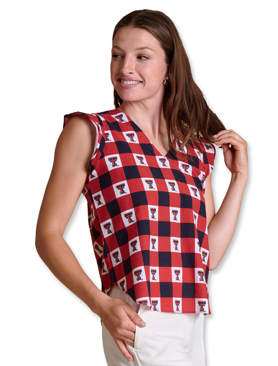 Texas Tech Women's Clothing
Texas Tech Women's Fashion Tops
Texas Tech New Products
Stewart Simmons gingham tank, Texas Tech women’s ruffle tank, Red Raiders game day top, Texas Tech gingham blouse, Stewart Simmons Texas Tech apparel, Texas Tech sleeveless ruffle top, Texas Tech women’s gingham shirt, Red Raiders stylish game day wear, Texas Tech summer tank, official Texas Tech women’s clothing.