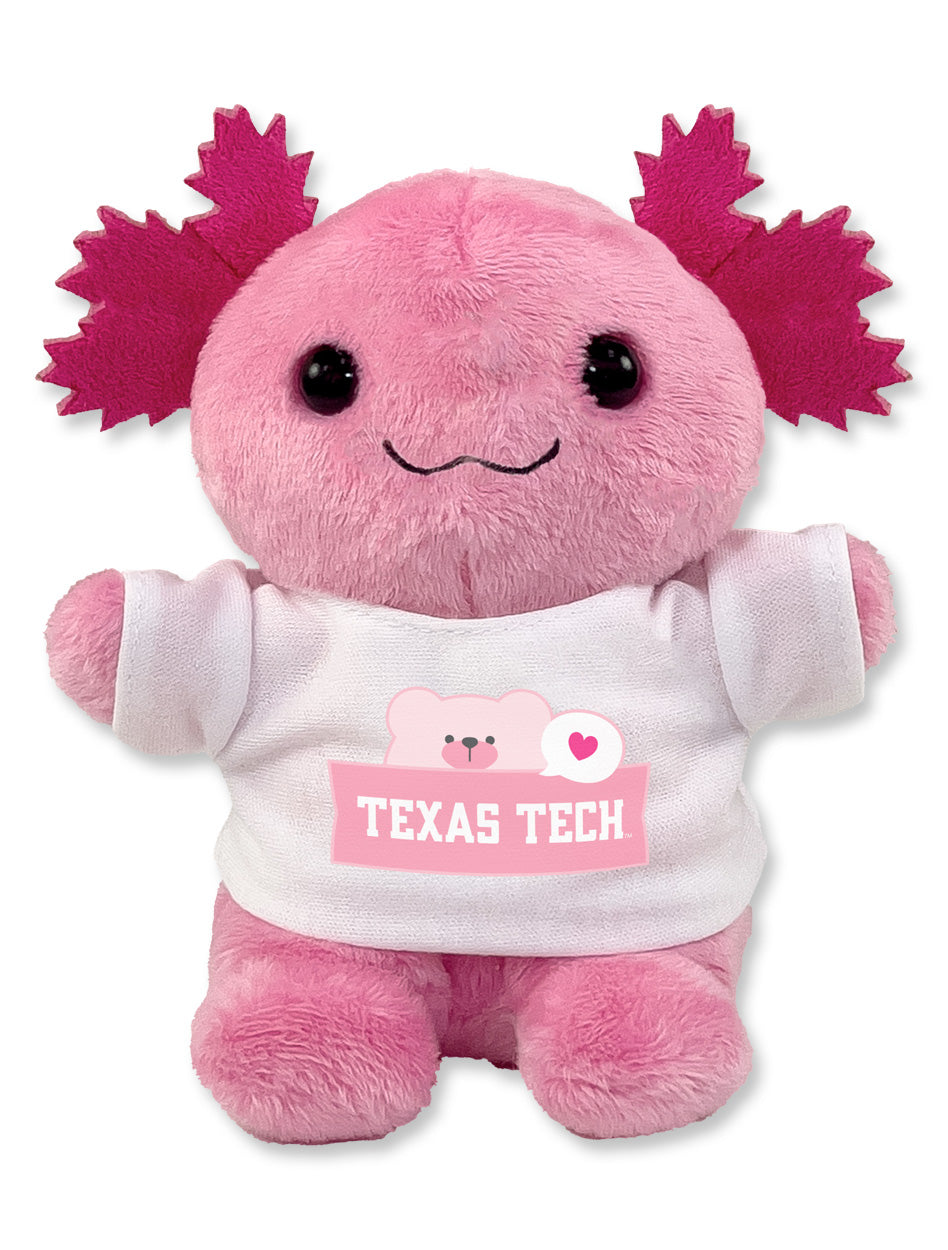 Texas Tech plush, Texas Tech Axolotl, Stubby Axolotl plush, Texas Tech stuffed animal, Red Raiders plush toy, Texas Tech kids gift, Texas Tech dorm decor, cute Texas Tech merchandise, Texas Tech collectible plush, Texas Tech fan gift, Red Raiders Axolotl, Texas Tech Stubby plush.