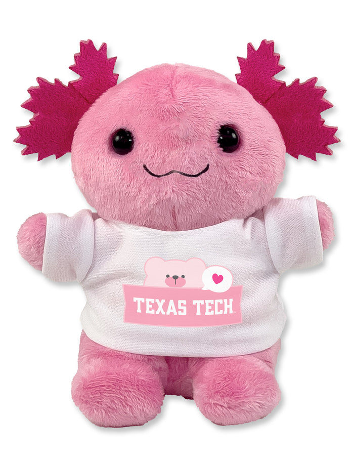 Texas Tech plush, Texas Tech Axolotl, Stubby Axolotl plush, Texas Tech stuffed animal, Red Raiders plush toy, Texas Tech kids gift, Texas Tech dorm decor, cute Texas Tech merchandise, Texas Tech collectible plush, Texas Tech fan gift, Red Raiders Axolotl, Texas Tech Stubby plush.