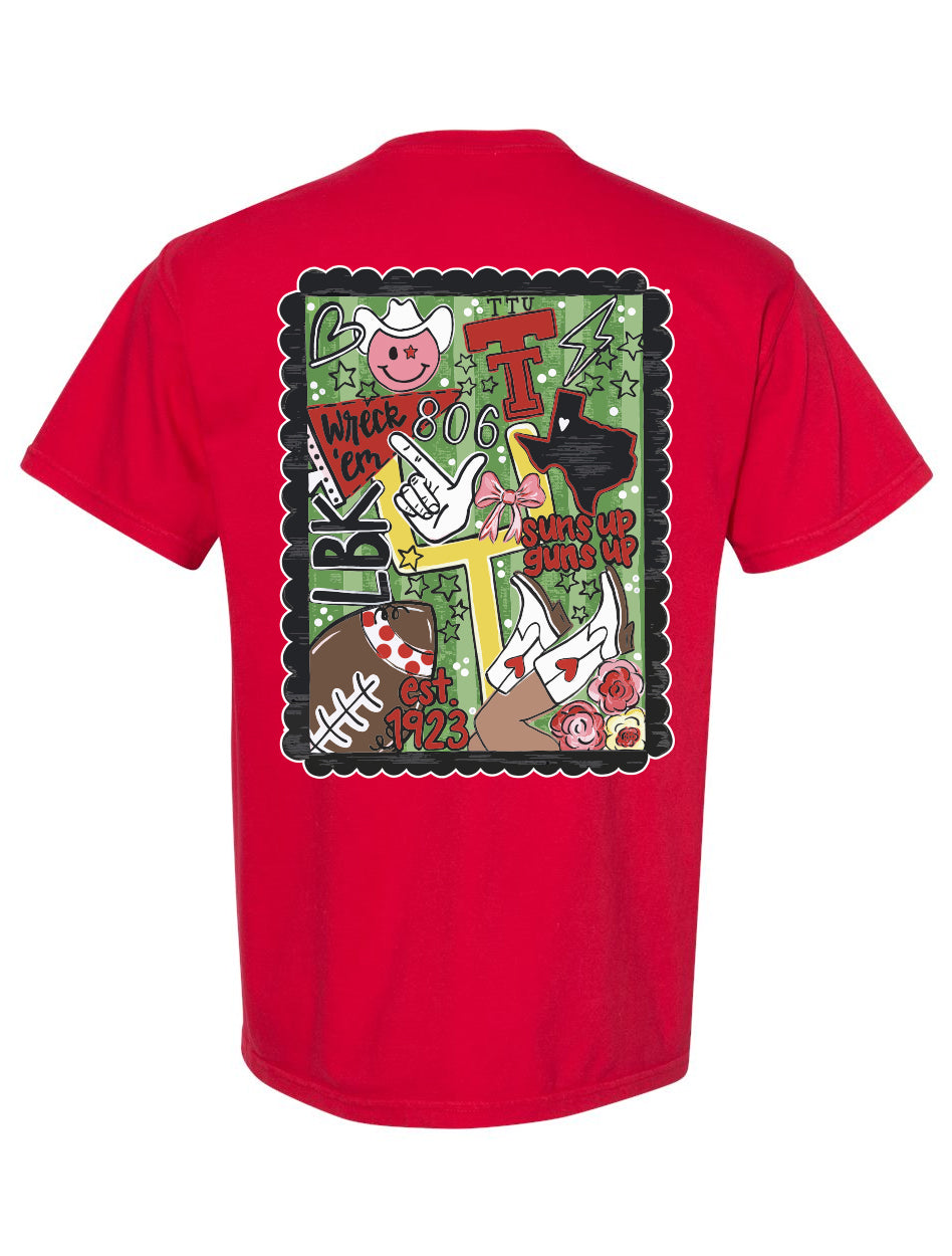 Texas Tech Men's Clothing
Texas Tech Women's Clothing
Texas Tech Men's T-Shirts
Texas Tech Women's T-Shirts
Texas Tech New Products
Texas Tech As Seen On Campus
Texas Tech Short Sleeve T-Shirts
Women's Short Sleeve T-Shirts
T-ShirtsTexas Tech JC t-shirt, Texas Tech graphic tee, Red Raiders colorful short sleeve shirt, Texas Tech fun gameday tee, Texas Tech western-inspired graphic shirt, Wreck ’Em Texas Tech t-shirt, Texas Tech trendy fan tee, Texas Tech 1923 heritage shirt
