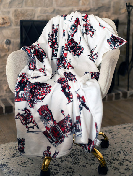 Texas Tech Toile Pattern Flannel Blanket