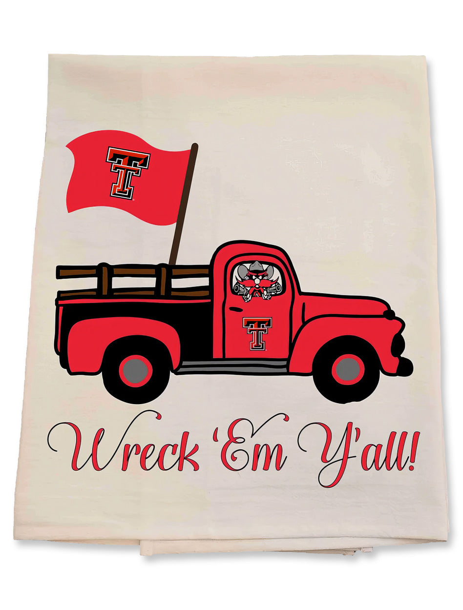 Texas Tech "Wreck'em Y'all Truck" Tea Towel