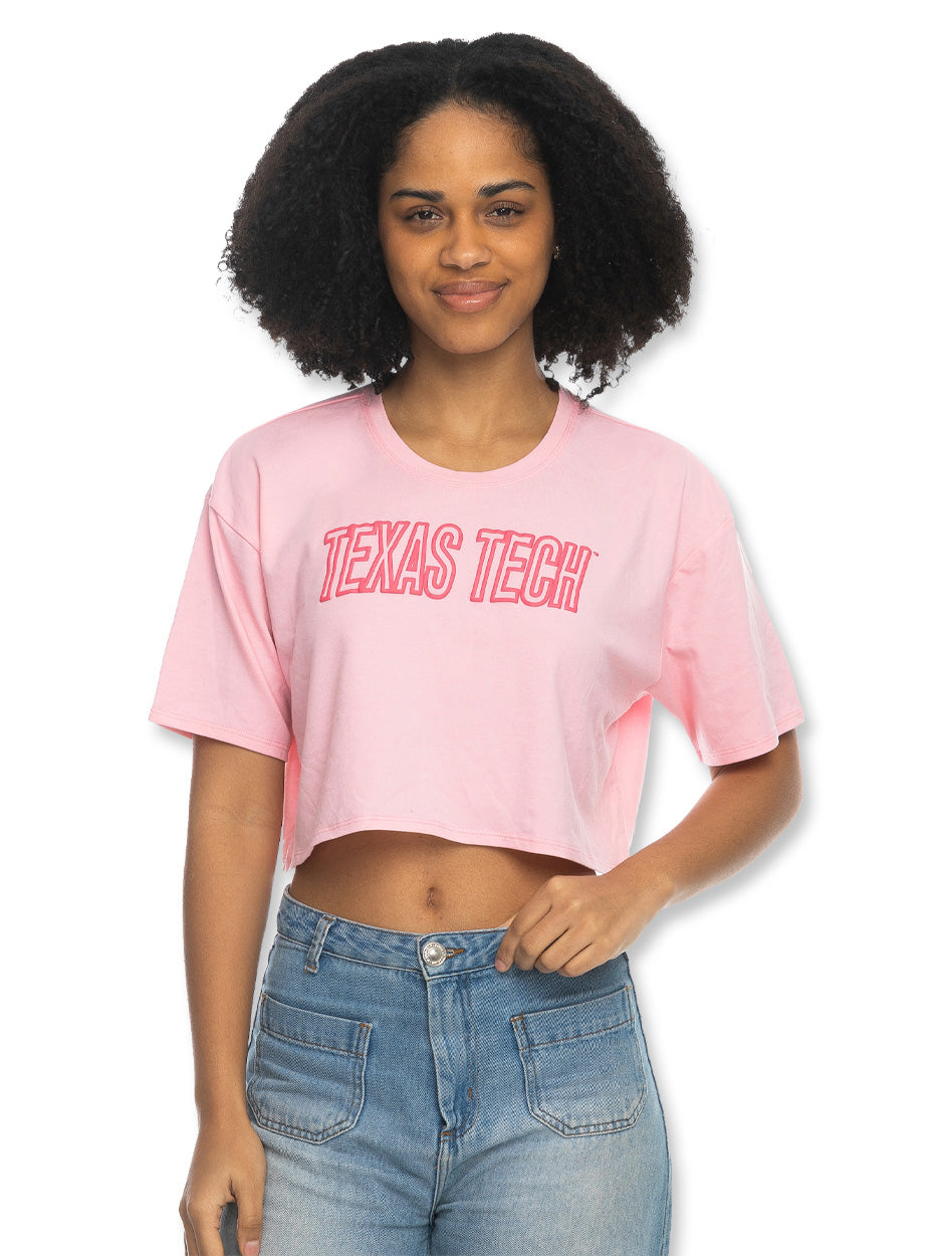 Texas Tech pink crop top

Women’s Texas Tech cropped t-shirt

Texas Tech cute game day shirt

Red Raiders pink shirt

Texas Tech summer top for women

Texas Tech crop top tee

Texas Tech trendy college apparel

Texas Tech pastel pink shirt

NCAA women’s crop top Texas Tech

Texas Tech spirit wear for her

