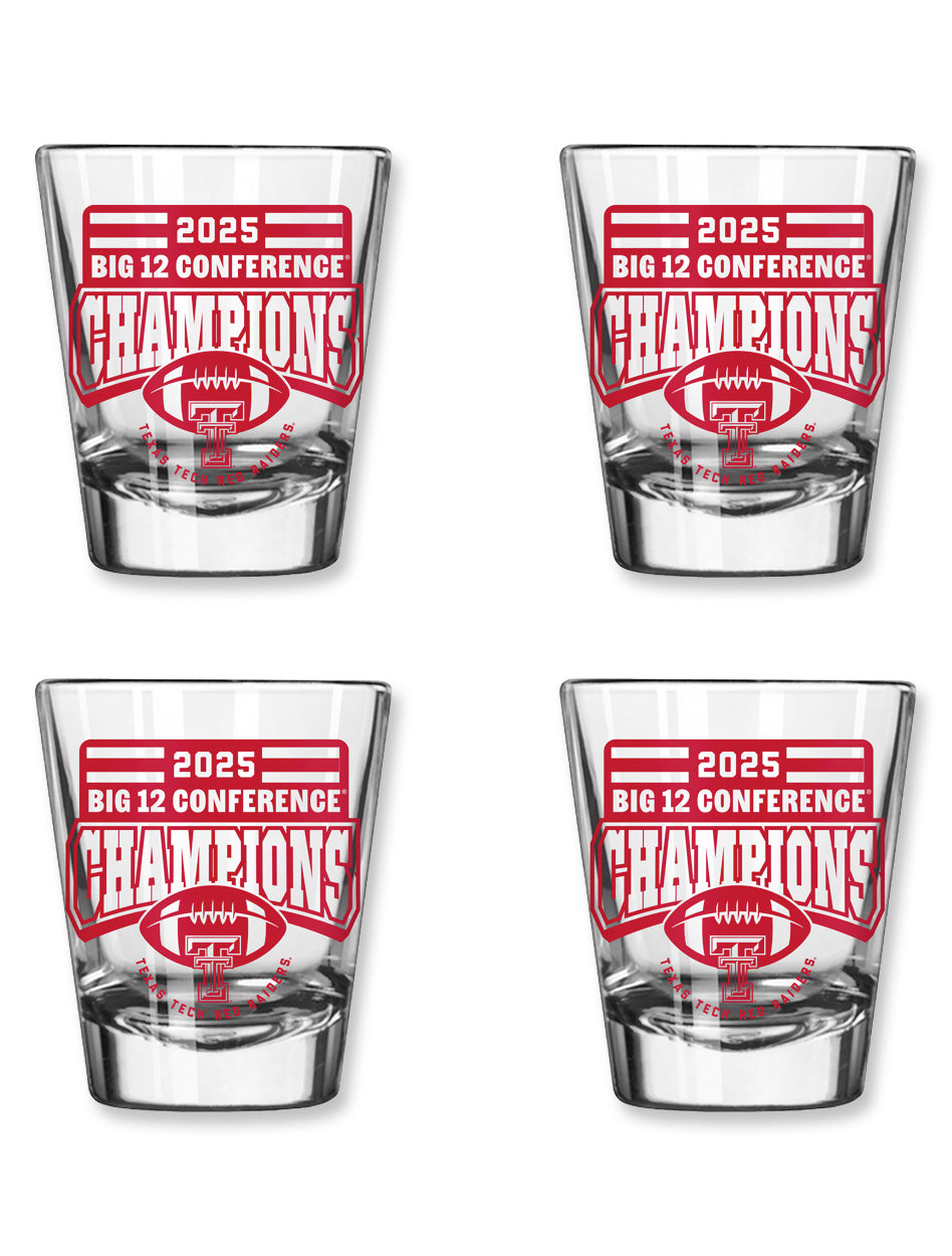 Texas tech Big 12 CHAMPS 2oz Shot Glass - 4 Piece