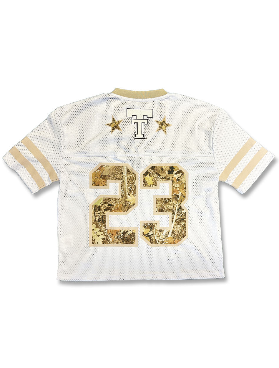 Texas Tech Dark Horse "Start Script" Washed Camo Mesh Crop