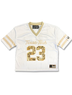 Texas Tech Dark Horse "Start Script" Washed Camo Mesh Crop