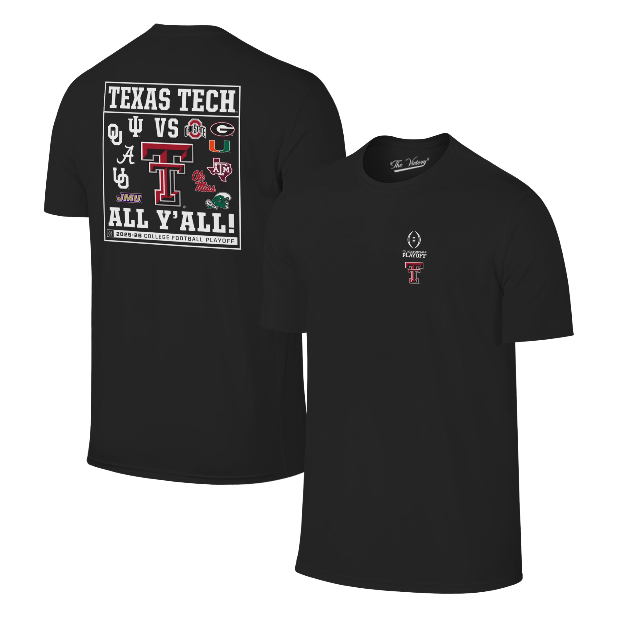 Texas Tech 2025 CFP - T-Shirt- Framed 12 Team - BLACK