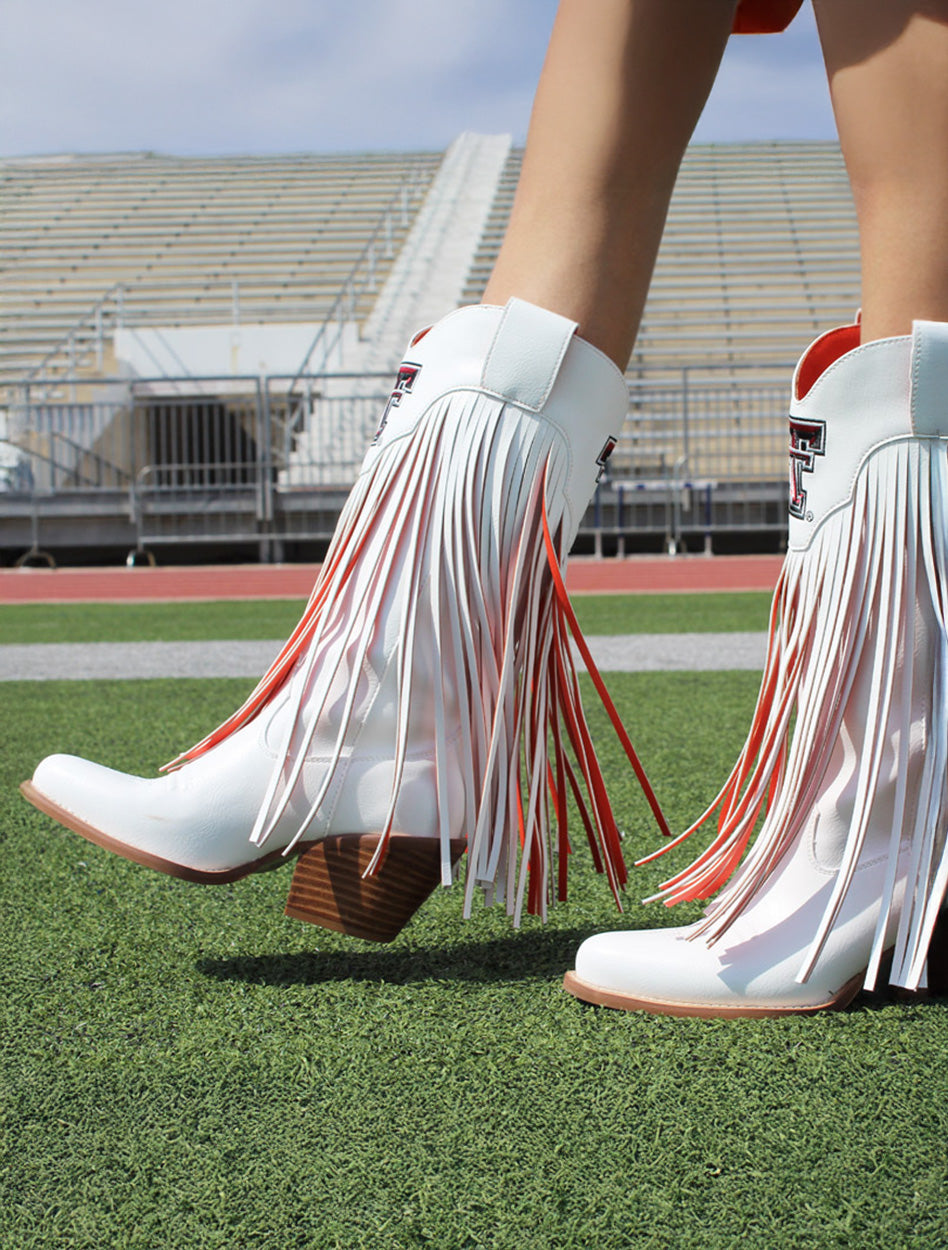 Texas Tech Women's Clothing
Texas Tech Gameday & Tailgating
Texas Tech New Products
Weberous For Development
Texas Tech fringe boots

Texas Tech cowgirl boots
Texas Tech western fringe boots
Red Raiders fringe boots
Texas Tech Kacey boots
Women's Texas Tech cowboy boots
