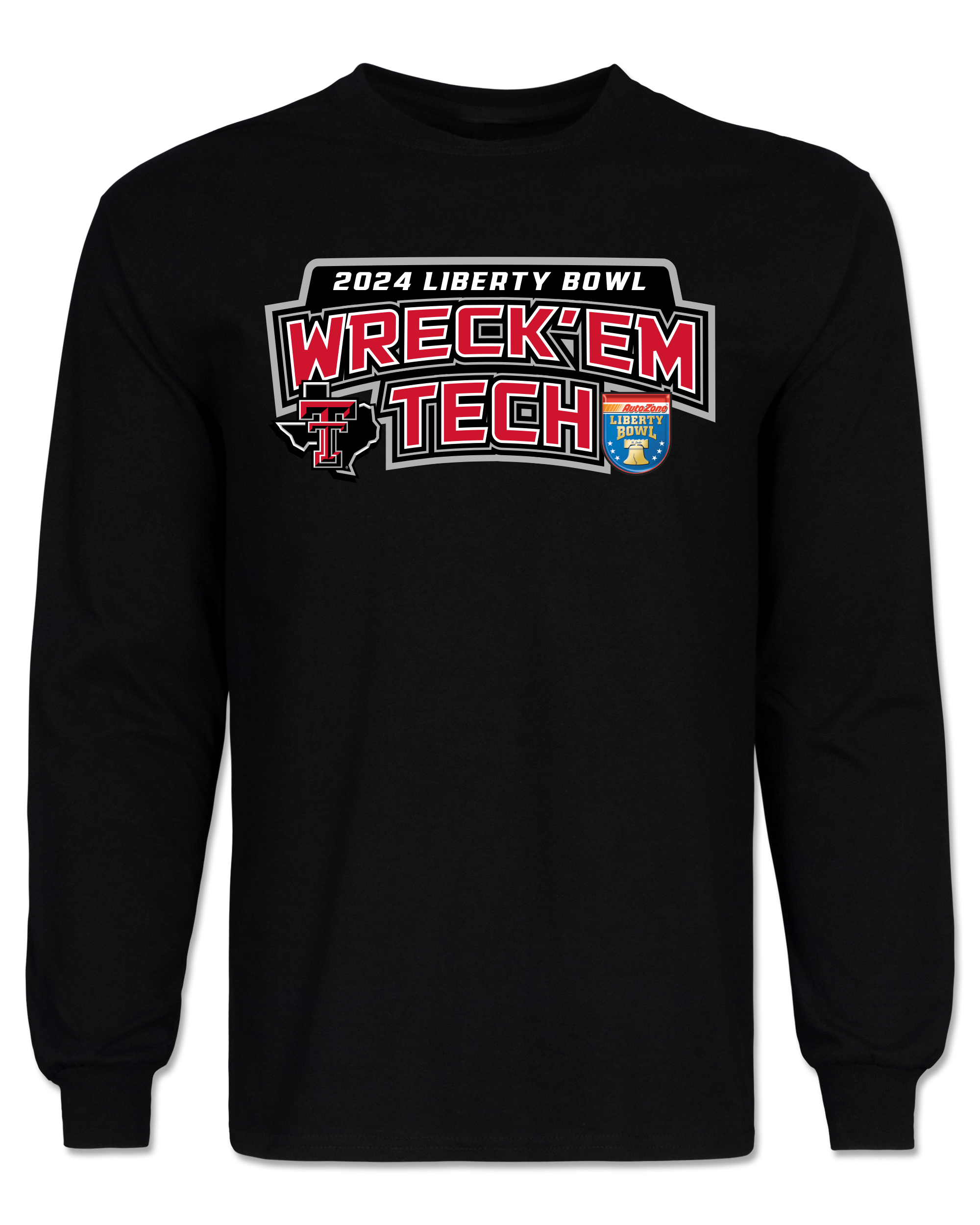 Texas Tech 2024 Liberty Bowl "Wreck'Em Gameday" Black Longsleeve Red