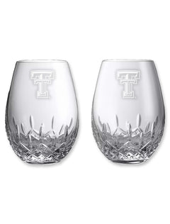 Waterford Texas Tech Lismore Essence Deep Red Stemless Wine Glasses