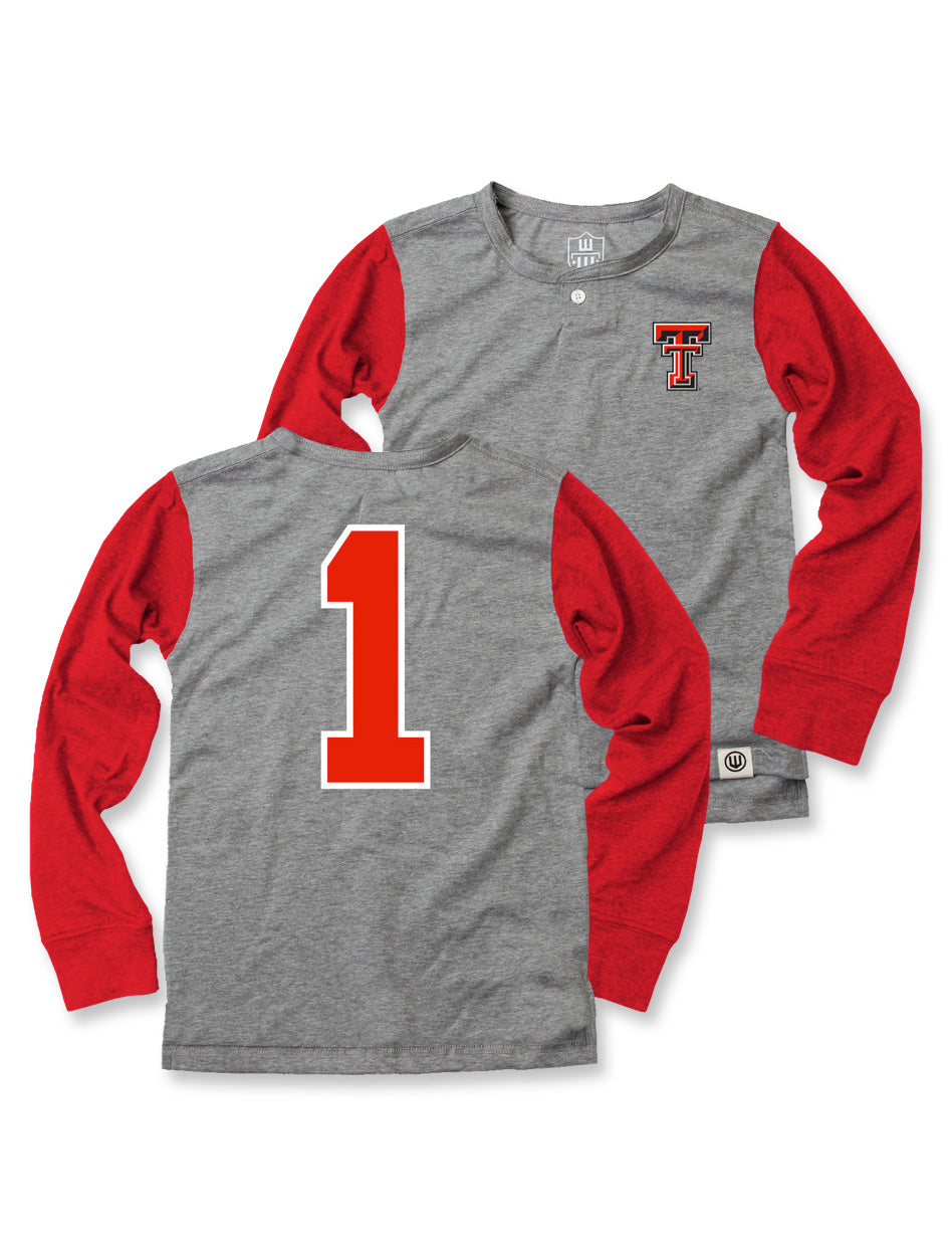 Wes and Willy Double T "Number 1" TODDLER Long Sleeve Henley