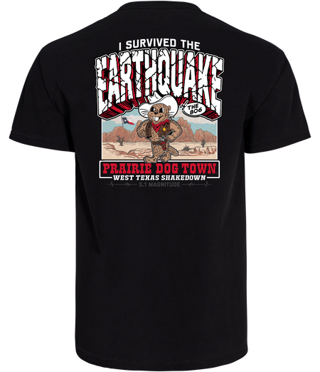 World Famous Prairie Dog Town "Quake Town" Black T-Shirt