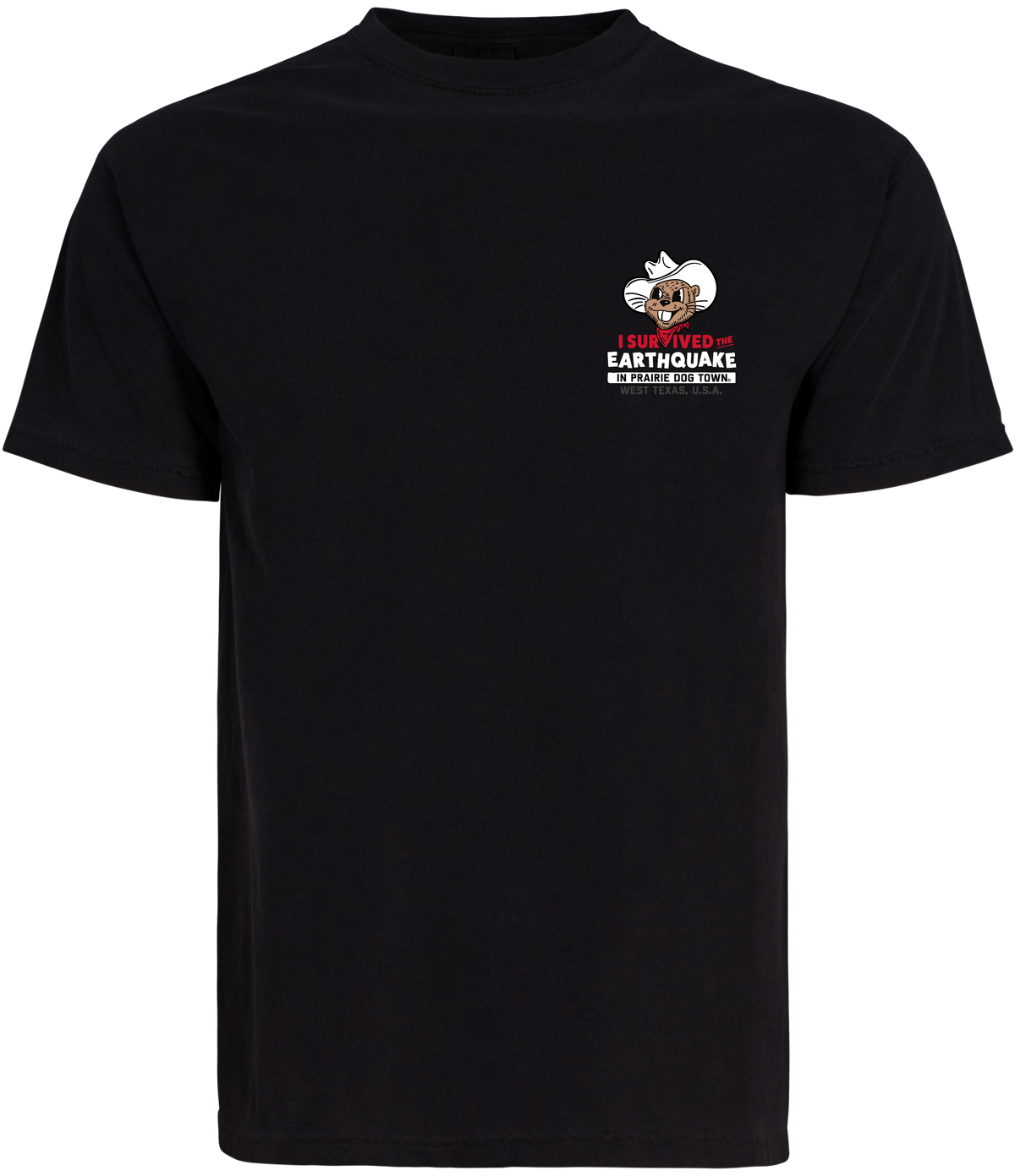 World Famous Prairie Dog Town "Quake Town" Black T-Shirt